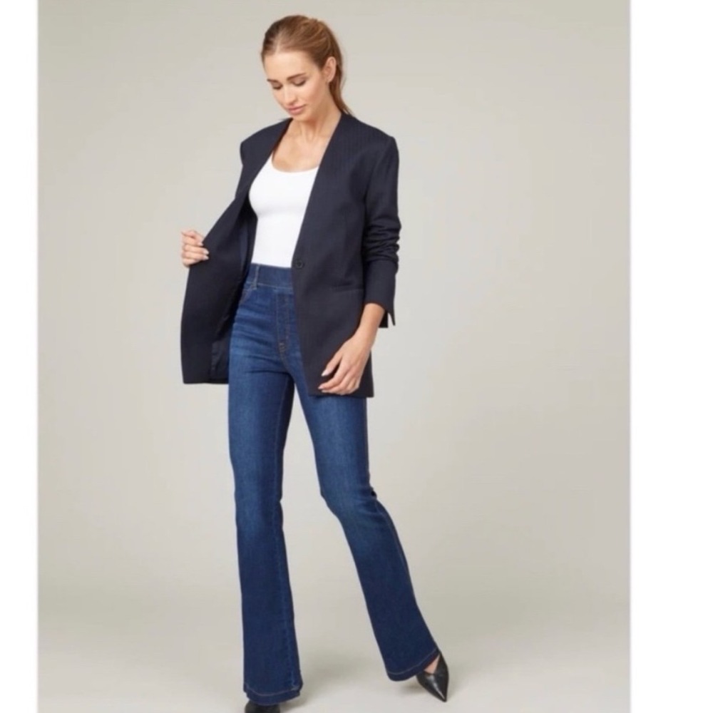 Spanx NEW Perfect Collarless Blazer in Classic Navy Size Large